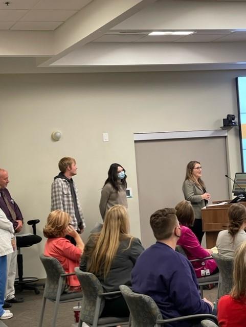 PHS student reps at podium DO